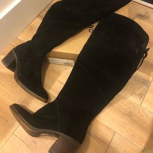 Lucky Brand Size 8.5 Black Suede Over the Knee Boots